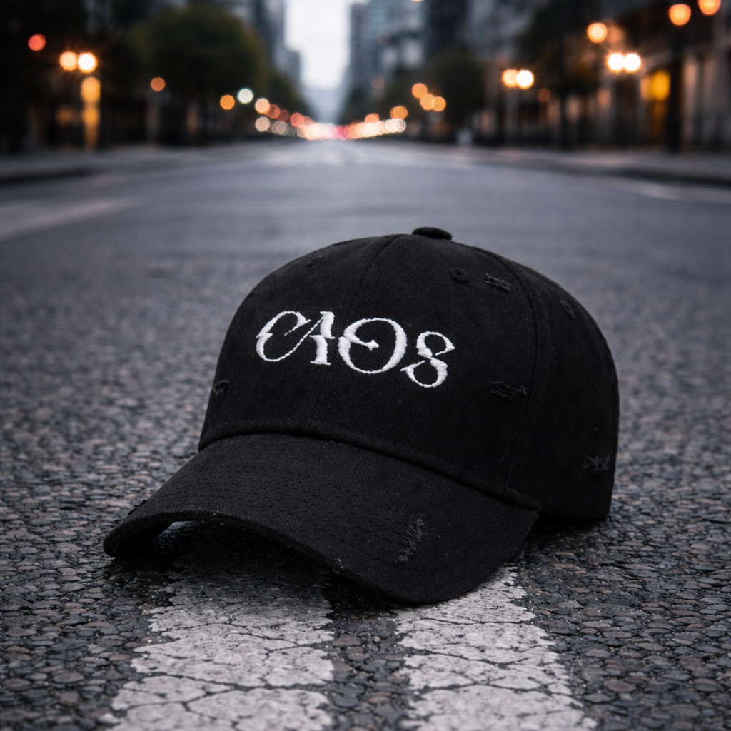 BLACK DISTRESSED CAP