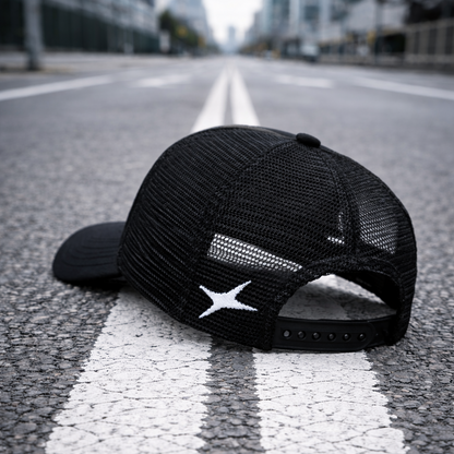 BLACK TRUCKER CAP